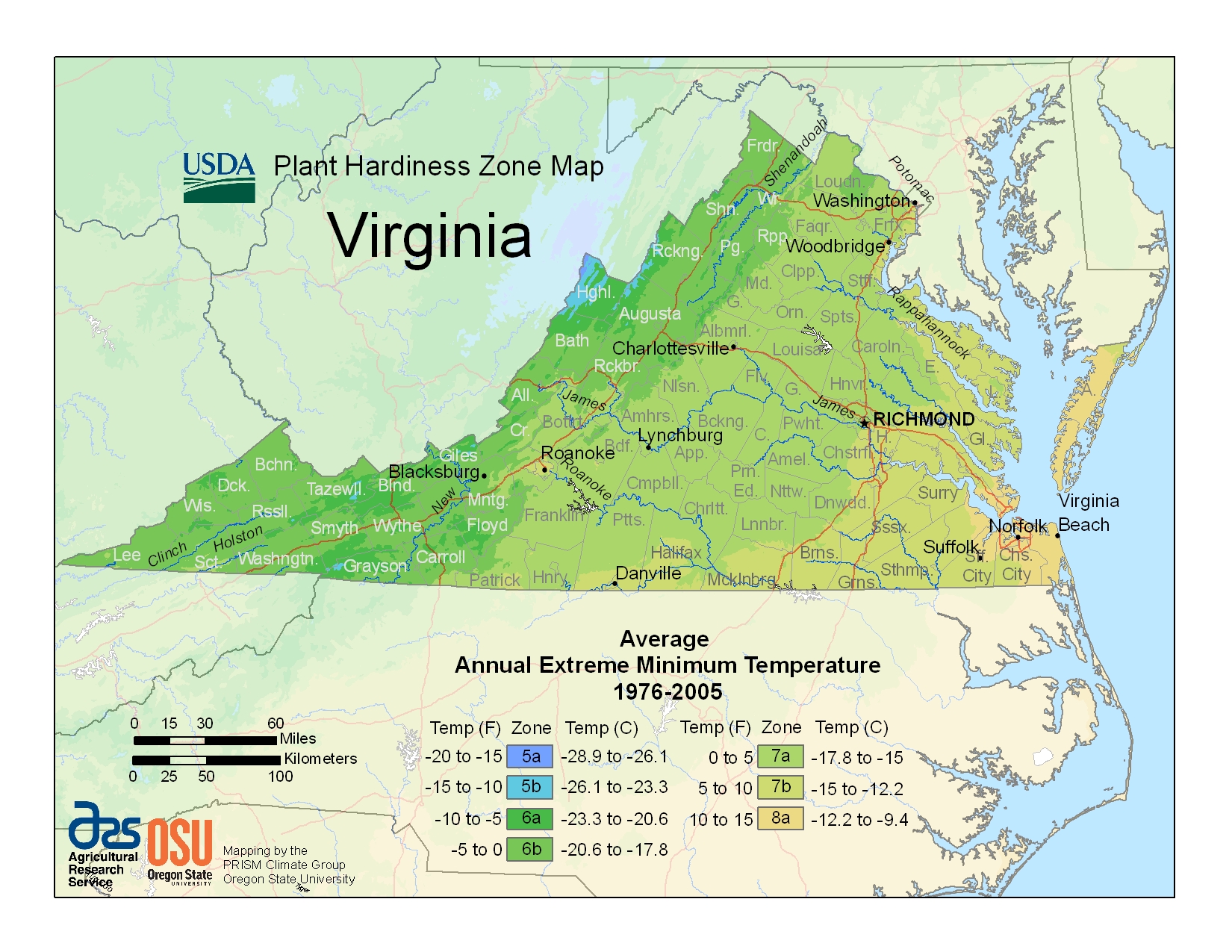Virginia Hardiness Zones Virginia Department of Forestry